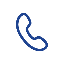 Blue telephone icon.