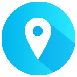 Light blue location symbol icon.