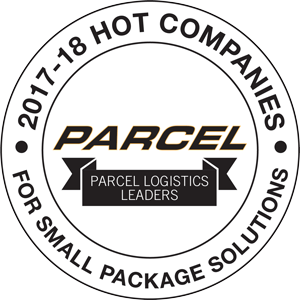 2017-2018 Hot Companies, for small package solutions, Parcel Logistics Leaders logo.