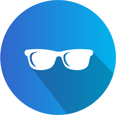 Blue glasses icon.