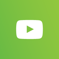 Youtube logo in white on a green background.